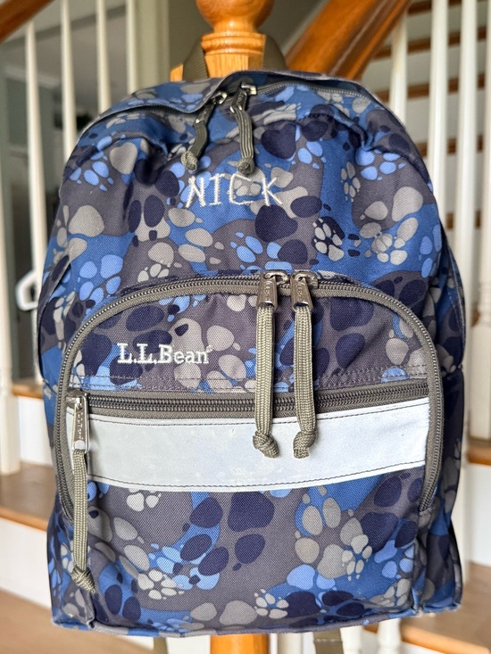 L.L. Bean Other - L.L.Bean Kids Backpack Blue Paw Print